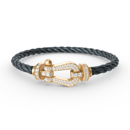 [Luna Brilliance]FORCE LARGE HORSESHOE FULL DIAMOND BRACELET GOLD