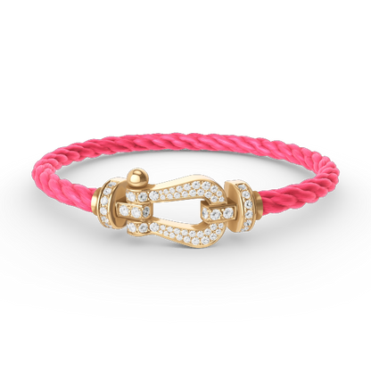 [Luna Brilliance]FORCE LARGE HORSESHOE FULL DIAMOND BRACELET GOLD