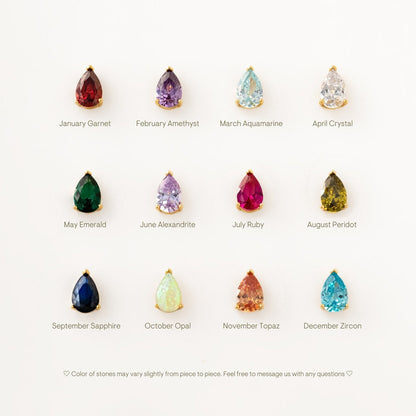 Pave Birthstone Drop Huggies