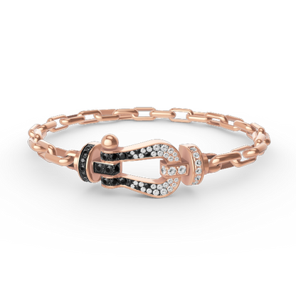 [Luna Brilliance]FORCE LARGE HORSESHOE CLASP  METAL BRACELET