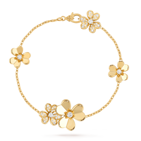 [Luna Brilliance]FRIVOLE GOLD 5 FLOWERS BRACELET