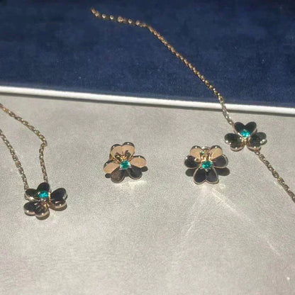 [Luna Brilliance]FRIVOLE  FLOWER MALACHITE EARRINGS