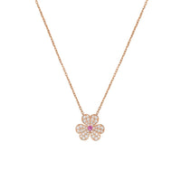 [Luna Brilliance]FRIVOLE ROSE GOLD FLOWER DIAMOND NECKLACE
