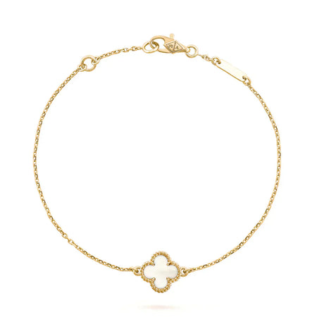 [Luna Brilliance]CLOVER WHITE MOP SINGLE FLOWER BRACELET