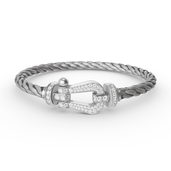 [Luna Brilliance]FORCE LARGE HORSESHOE FULL DIAMOND BRACELET SILVER