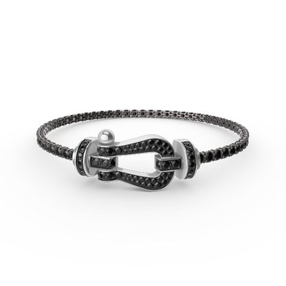 [Luna Brilliance]FORCE  LARGE HORSESHOE FULL DIAMOND TENNIS BRACELET